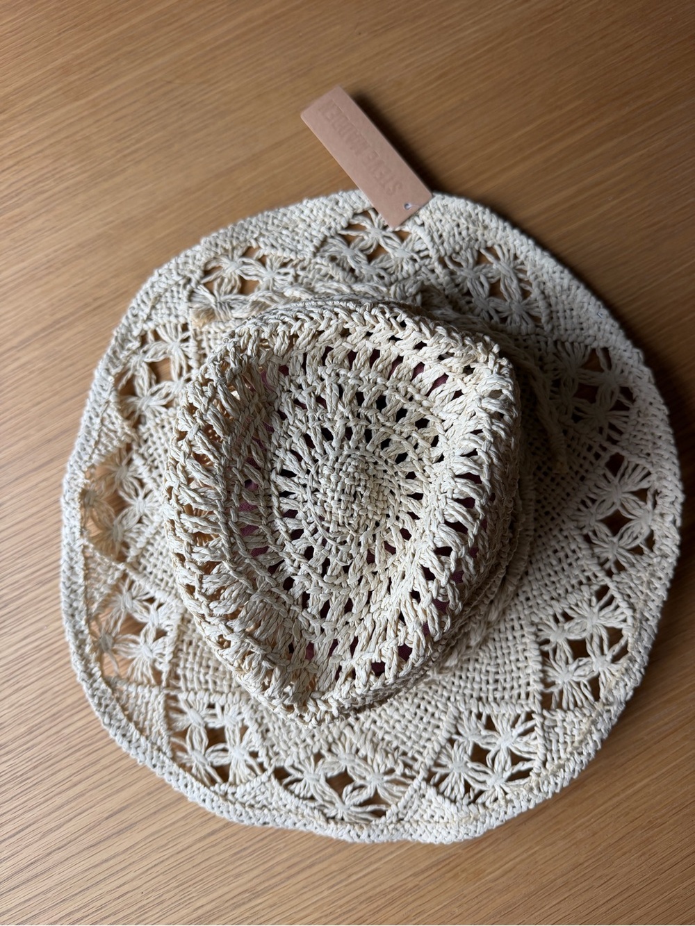 NWT STEVE MADDEN HAILEY Straw Cowboy Hat Natural Beige Braided Trim - Picture 2 of 8